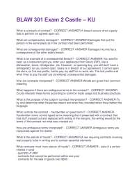 BLAW 301 Exam 2: Contract Law Questions and Answers