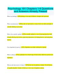 Psychology 101: Chapters 1-6 Questions and Answers