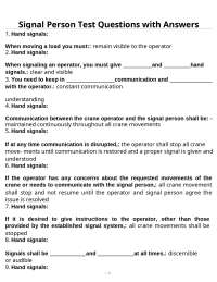 Signal Person Test Questions with Answers