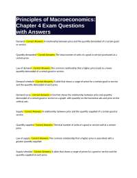 Principles of Macroeconomics: Chapter 4 Exam Questions and Answers