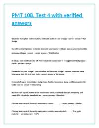 Wastewater Treatment Processes: Multiple Choice Questions and Answers