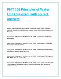 PMT 108 Principles of Water: Units 3-4 Exam Questions and Answers