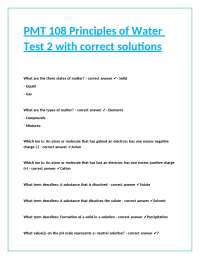 PMT 108 Principles of Water: Test 2 with Solutions