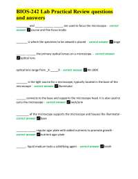 BIOS-242 Lab Practical Review: Microbiology Questions and Answers