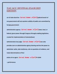 NAU ACC 205 FINAL EXAM 2025 EDITION The Definitive Exam Guide: Questions & Perfect Answers