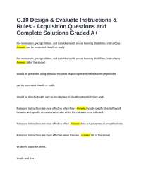 Designing and Evaluating Instructions and Rules: Acquisition Questions and Solutions