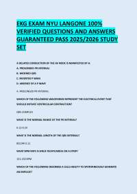 EKG EXAM NYU LANGONE 100%  VERIFIED QUESTIONS AND ANSWERS  GUARANTEED PASS 2025/2026 STUDY