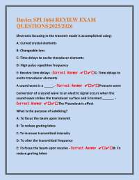 Ultrasound Physics Review Exam Questions and Answers