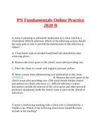 Nursing Fundamentals Practice Questions and Answers