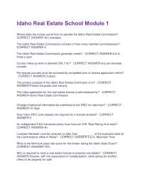 Idaho Real Estate Licensing Exam Prep: Questions and Answers