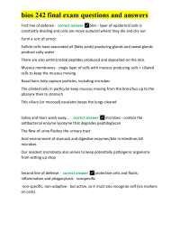 BIOS 242 Final Exam Questions and Answers: Human Immune System