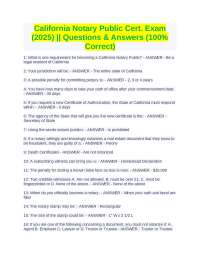 California Notary Public Certification Exam: Questions and Answers