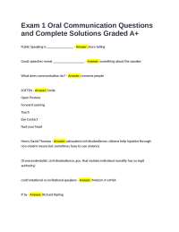 Oral Communication Exam Questions and Answers
