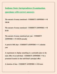 Indiana State Jurisprudence Examination: Practice Questions and Answers
