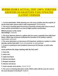 NUR205 Exam: Fluid, Electrolyte, and Acid-Base Balance Review Questions