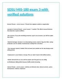 SDSU MIS-180 exam 3 with verified solutions