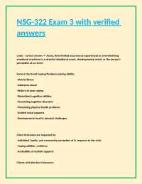 NSG-322 Exam 3: Crisis Intervention, Types of Crises, and CISD