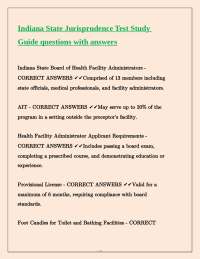 Indiana Jurisprudence Test: Health Facility Admin Guide