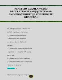 California Pesticide Laws and Regulations: Multiple Choice Questions and Answers