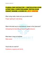 Florida Fire Instructor I Certification Exam Study Guide: Questions and Answers