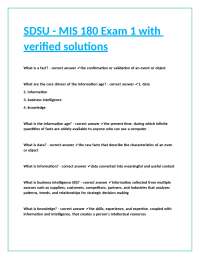 MIS 180 Exam 1: Information Age & Competitive Advantage