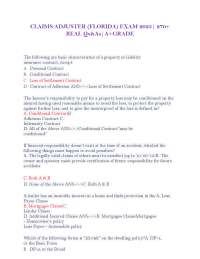 CLAIMS ADJUSTER (FLORIDA) EXAM 2025| 270+ REAL Qs&As|A+GRADE