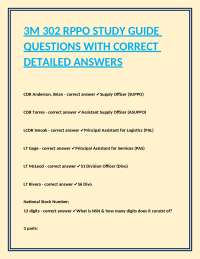 3M 302 RPPO Study Guide: Questions and Answers on Supply Chain Management