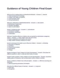 Child Guidance Test 1 With Questions and Correct Answers