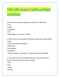 MIS-180 exam 4 with verified solutions