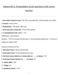 Indiana RCA Jurisprudence Exam questions with correct answers