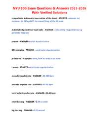 NYU ECG Exam Questions & Answers 2025-2026  With Verified Solutions