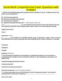 Social Work Comprehensive Exam Questions and Answers