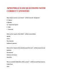 APM PMQ Exam Questions and Answers: A Comprehensive Guide to Project Management