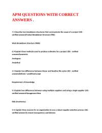 APM Project Management Questions and Answers