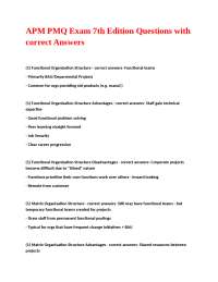 APM PMQ Exam 7th Edition: Questions and Answers on Project Management
