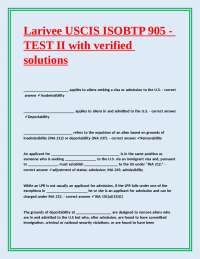 USCIS Immigration Law Exercises: Inadmissibility, Deportability, and Removability