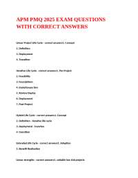 APM PMQ 2025 Exam: Project Management