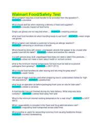 Walmart Food/Safety Test 2025 EXAMINATION