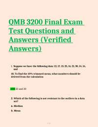 QMB 3200 Final Exam: Descriptive Statistics and Probability Questions and Answers