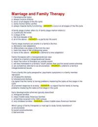 Marriage and Family Therapy 2025 EXAM Q&A