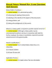 Hawaii Notary Public Exam Questions and Answers: A Comprehensive Guide
