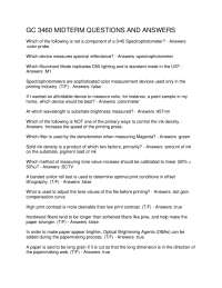 GC 3460 Midterm Questions and Answers: Color Science and Printing Technology