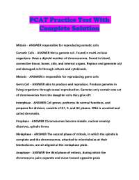 PCAT Practice Test: Cell Biology, Nervous System, and Biochemistry