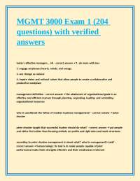 MGMT 3000 Exam 1: Management Principles and Practices