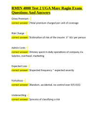 RMIN 4000 Test 2: Insurance Principles and Practices - Questions and Answers