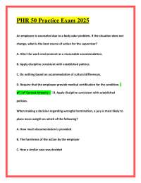 PHR 50 Practice Exam 2025 Questions With Premium Expert Answers| Verified
