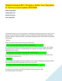 Medical-Surgical Nursing Prophecy Relias Test Questions and Answers