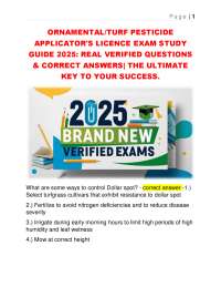 ORNAMENTAL/TURF PESTICIDE  APPLICATOR'S LICENCE EXAM STUDY  GUIDE 2025