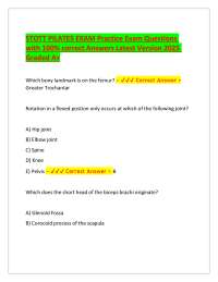 STOTT PILATES EXAM Practice Exam Questions with 100% correct Answers Latest Version 2025 G
