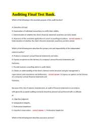 Auditing Final Test Bank